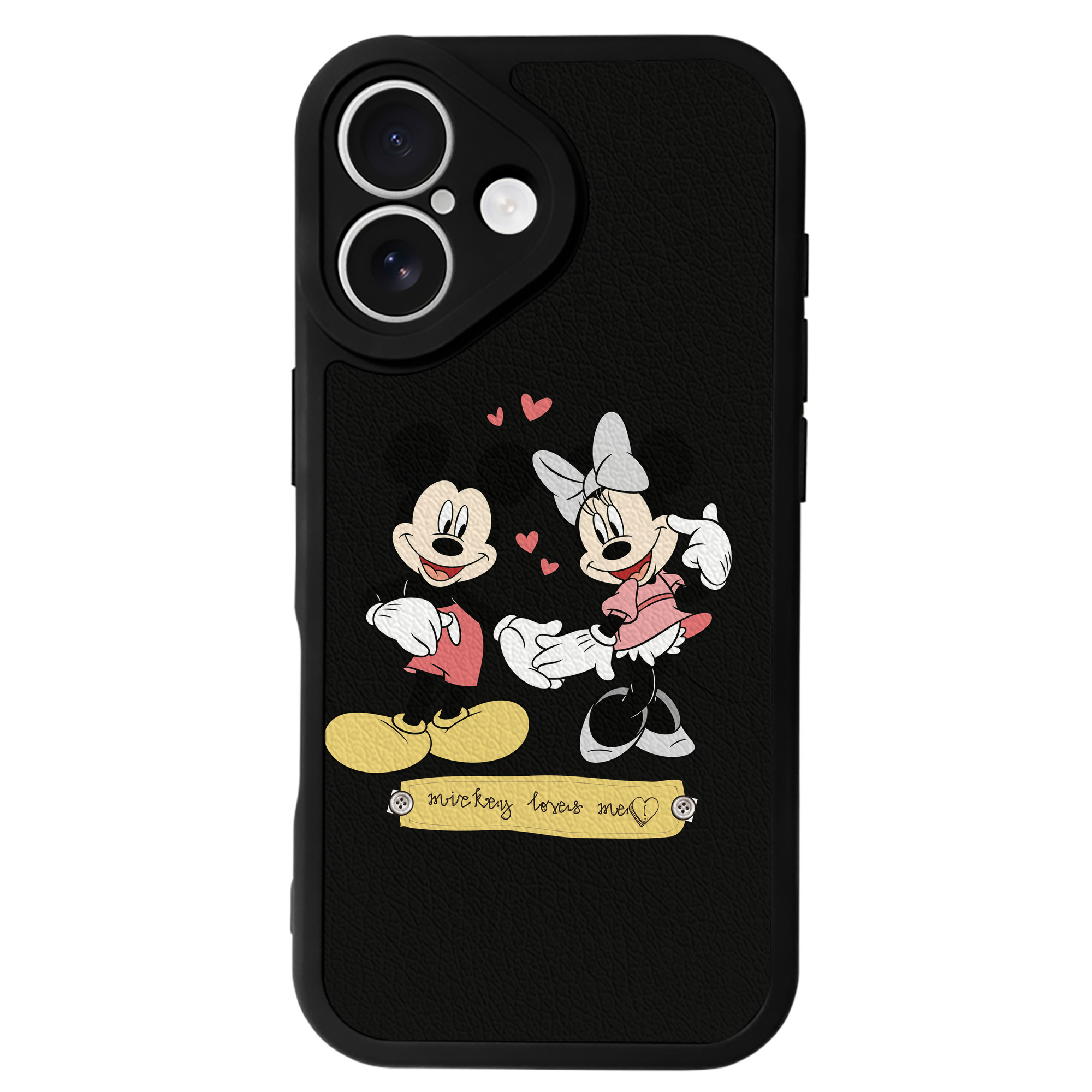 （画像用） ミッキーマウス Mickey Mouse 【iPhone 16シリーズ対応】シリコンスマホケース（レザー調） 材質：シリコン